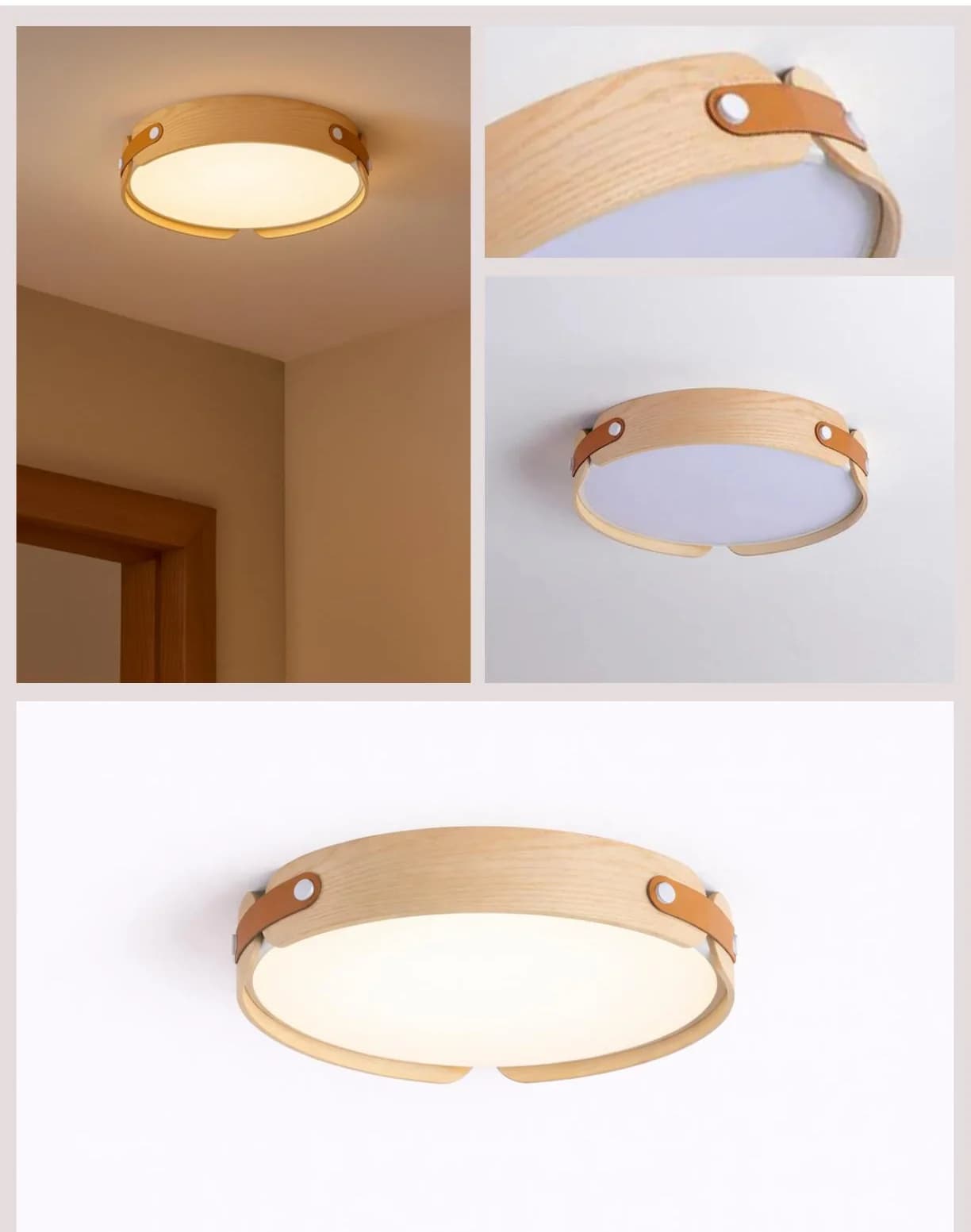 Wood-accent ceiling light from the Ceiling & Surface Lights collection