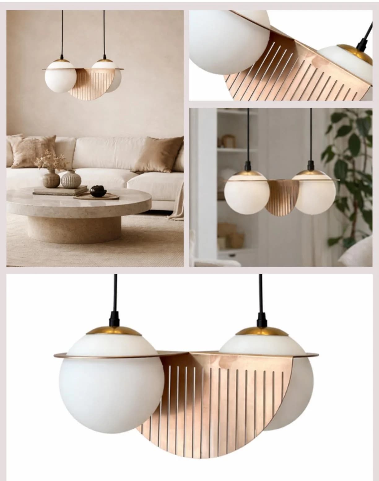 Sculptural globe pair from the Pendant Lights collection