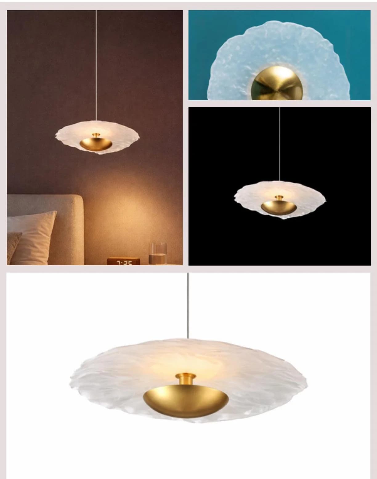 Textured glass disc from the Pendant Lights collection